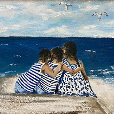 Lucas's Painting of sisters at the beach